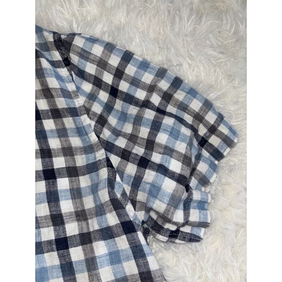 Olzen “ Standard Fit” Men’s Sz. 100 Blue Striped Button Down Linen Blend. Great - Picture 3 of 9